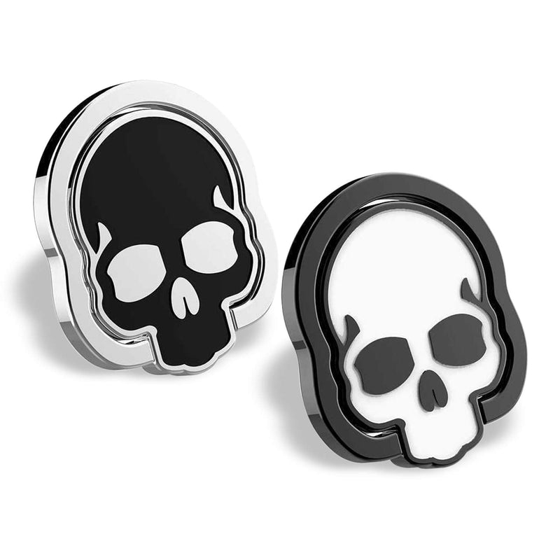 [Australia - AusPower] - homEdge Cell Phone Skull Ring Grip, Set of 2 Packs 360° Adjustable Finger Ring Holder, Suitable for Magnetic Car Mount Kickstand for Cell Phone-Black and White Black and White 