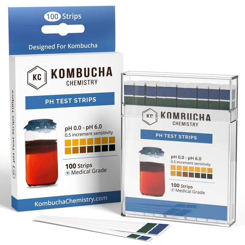 [Australia - AusPower] - pH Test Strips for Kombucha Brewing 0-6 (0.5 Intervals) 100pc Kit 