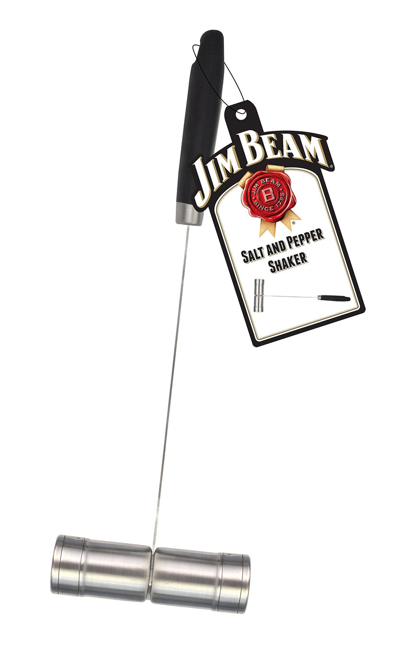 [Australia - AusPower] - Jim Beam Stainless Steel Salt and Pepper Shaker with Long, Soft Grip Handles, Large, Silver 