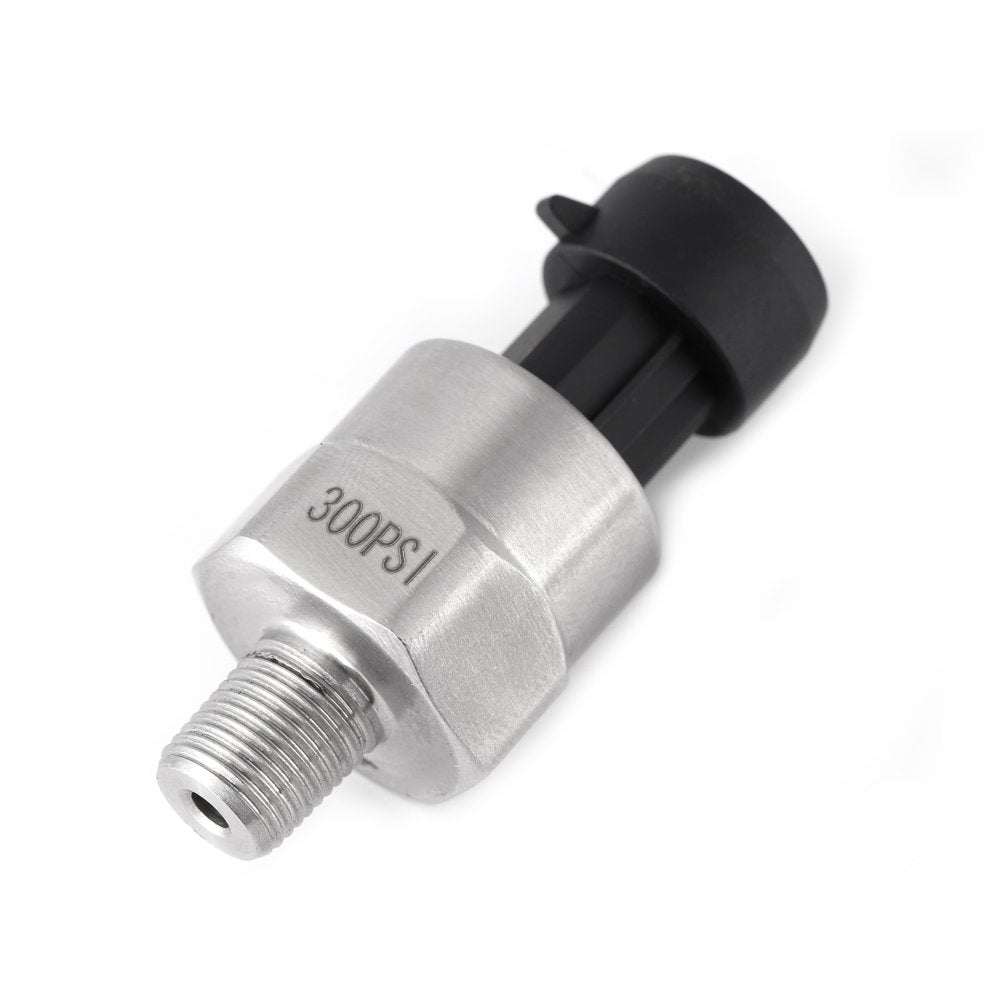 [Australia - AusPower] - Psi Pressure Transducer, 1/8 NPT Thread Stainless Steel Pressure Transducer Sender Sensor for Oil Fuel Air Water (300PSI) 300PSI 