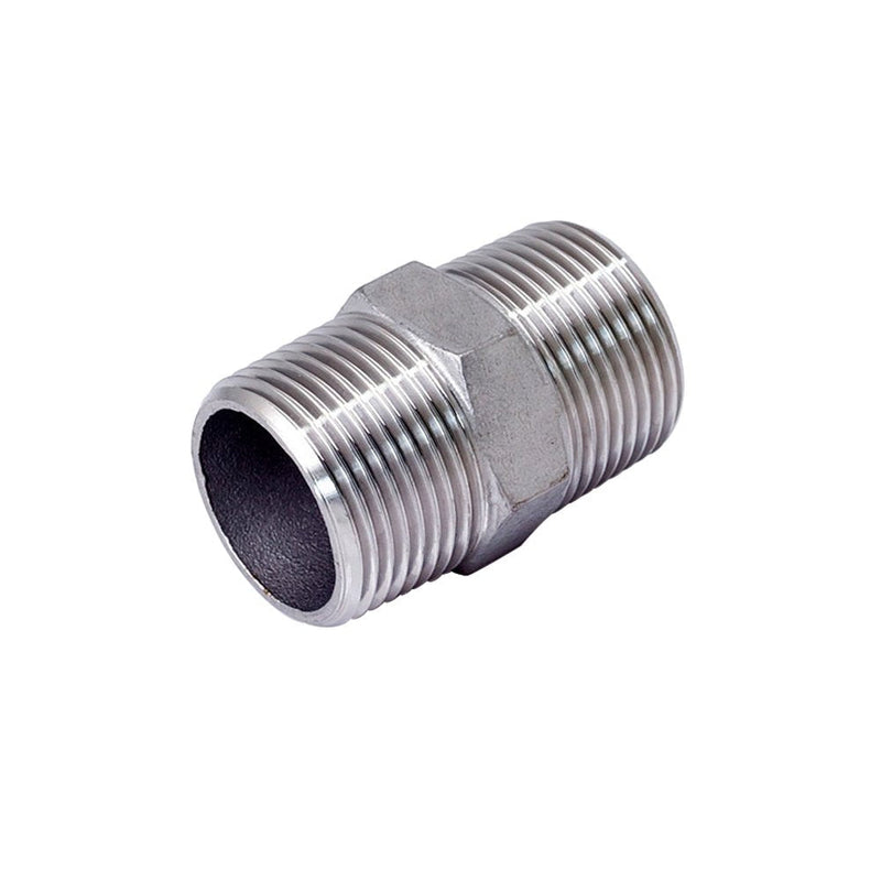 [Australia - AusPower] - Metalwork Stainless Steel 316 Forged Pipe Fitting Hex Nipple 1/2" NPT Male x 1/2" NPT Male 2000psi (1 Pc) 1/2" Mnpt x 1/2" Mnpt Equal Nipple 