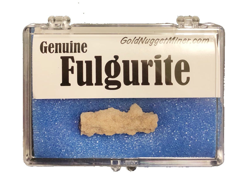 [Australia - AusPower] - Genuine Fulgurite with Display Box and Information (Lighning Fused Sand) 