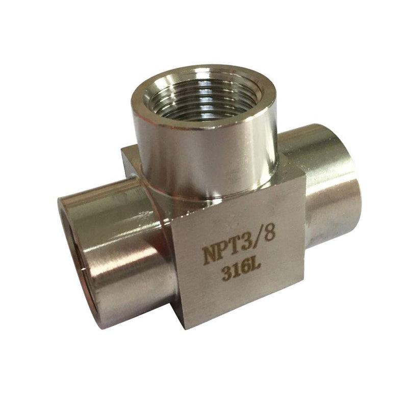 [Australia - AusPower] - Metalwork 316 Stainless Steel Pipe Fitting Forged Tee 3/8" NPT Female x 3/8" NPT Female x 3/8" NPT Female 2000psi Lead Free (1 Pc) 3/8" x 3/8" x 3/8" 1 Pc 
