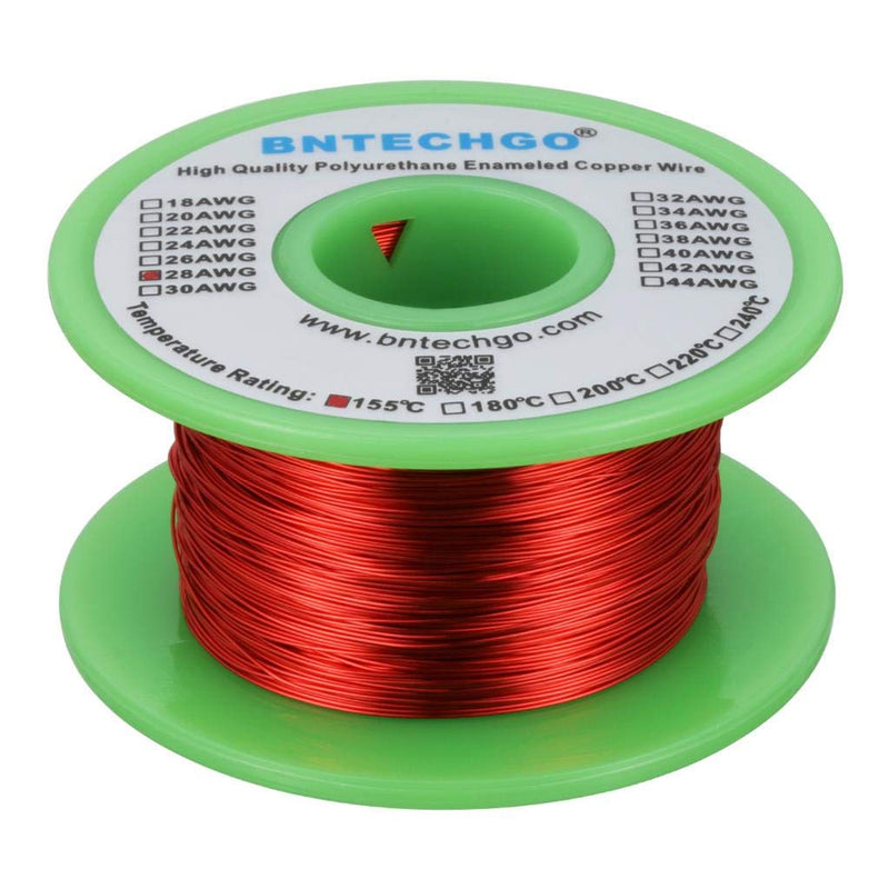 [Australia - AusPower] - BNTECHGO 28 AWG Magnet Wire - Enameled Copper Wire - Enameled Magnet Winding Wire - 4 oz - 0.0122" Diameter 1 Spool Coil Red Temperature Rating 155? Widely Used for Transformers Inductors 28 gauge enameled magnet wire 4 oz red 4 oz 