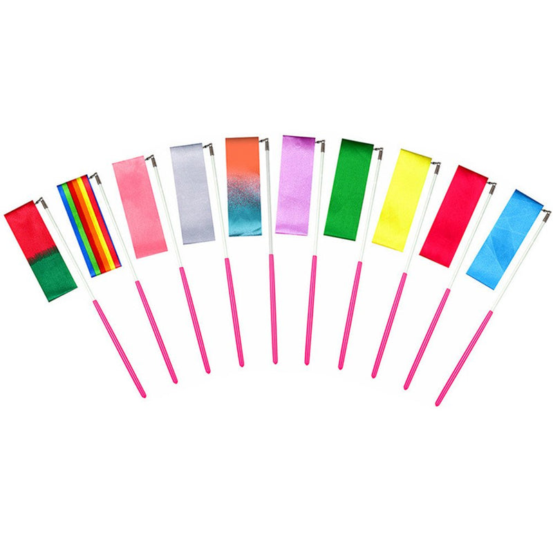 [Australia - AusPower] - AITIME 10 Pieces 2 Meters Rhythmic Gymnastics Dance Ribbons,Dancer Ribbons with Twirling Wands for Kids Dancing,CE and EN71 Approved,10 Colors 