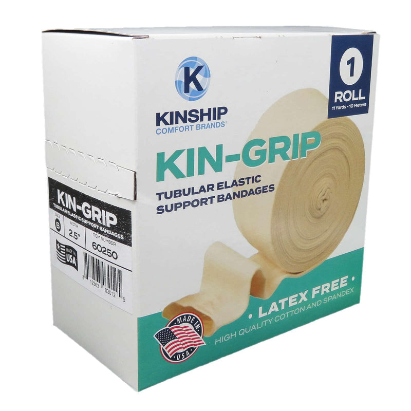 [Australia - AusPower] - KinGrip Tubular Elastic Support Bandages by Kinship Comfort Brands | Tubular Bandage Protects Fragile Skin | Latex-Free | Wound Care | Edema & Lymphedema Support | Made in USA | Size B 2.5”x10 MTR SIZE B (2.5" x 10 Meter) 