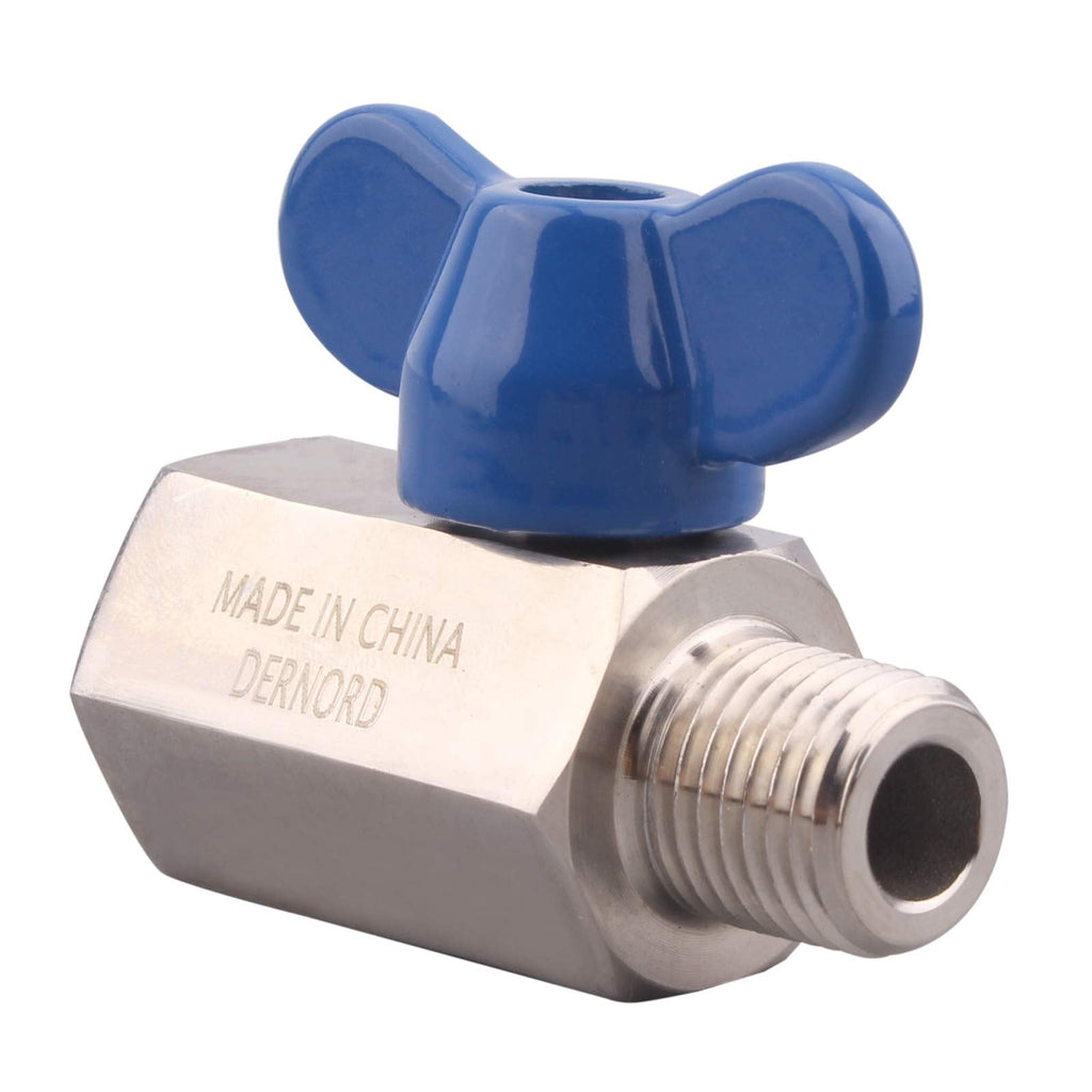 [Australia - AusPower] - DERNORD Stainless Steel Mini Ball Valve NPT Thread (1/4" Female&Male) 1/4 Inch Pack of 1 