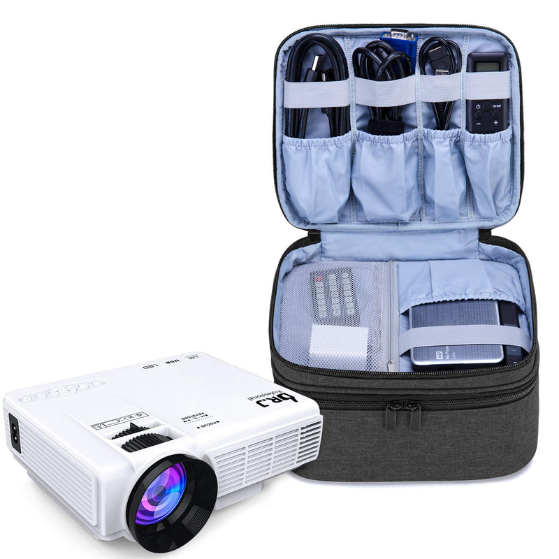 [Australia - AusPower] - Luxja Carrying Bag for DR.J Mini Projector, Portable Case for Mini Projector and Accessories (Fits Most Major Mini Projectors), Black 