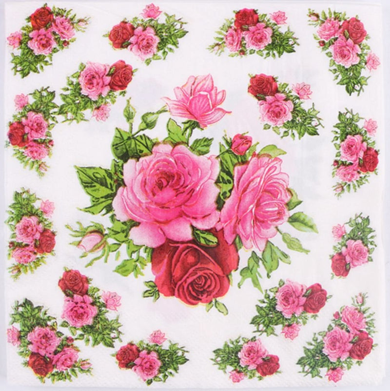 [Australia - AusPower] - Leimdu Pink Flower Paper Napkins,Luncheon Party Napkins Serviettes 40 Count 2-Ply, 13 x 13 Inch ZJ49 
