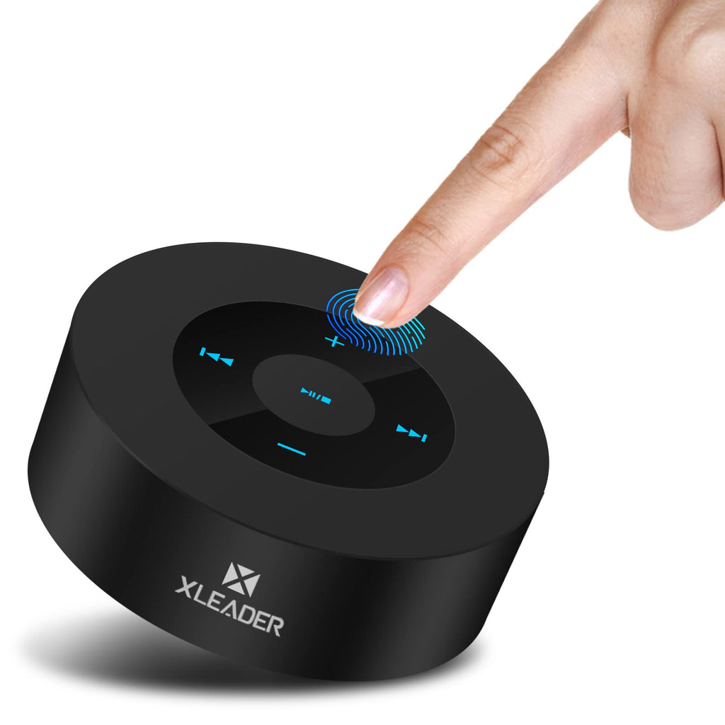 [Australia - AusPower] - [ Smart Touch] Wireless Speaker XLeader SoundAngel A8 (3rd Gen) 5W Bass Small Speaker with Portable Waterproof Case 15h Playtime Support Mic TF Card Aux for Tablet Laptop Office Beach Camping Travel Black 