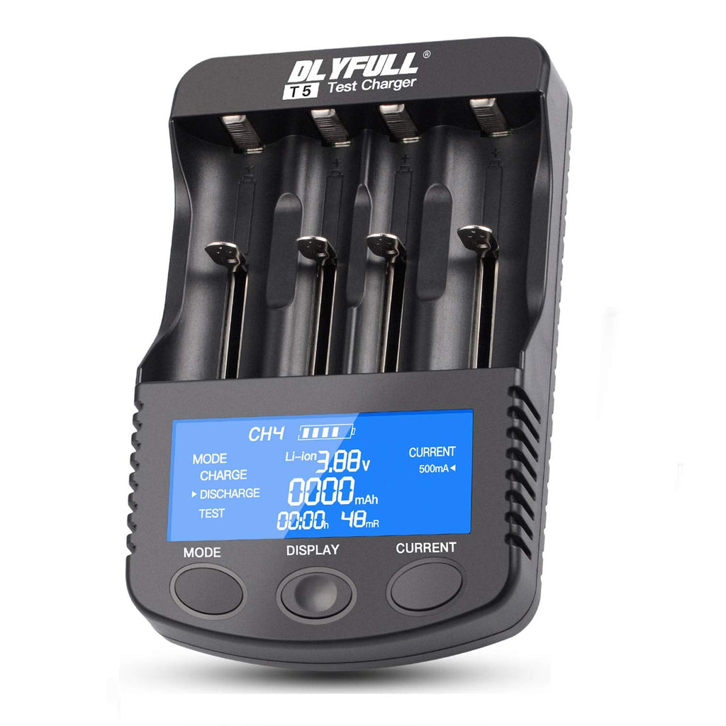 [Australia - AusPower] - 18650 Smart Battery Charger Universal Intelligent Charger LCD Display for 26650 18350 17670 18700 21700 20700 Li-ion IMR INR ICR Ni-MH Ni-Cd AAA AA Batteries(4 Slot Discharge Function) 