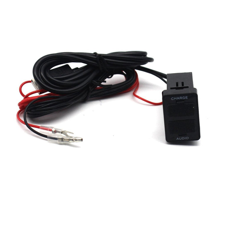 [Australia - AusPower] - Car USB Power Socket with Audio Port for Toyota, AWADUO USB Car Power Port Socket with Audio USB Socket for iPhone 13/12/X/ 8/7/ 6 /iPad/HTC/BlackBerry/Samsung/Huawei, or Other USB Devices 