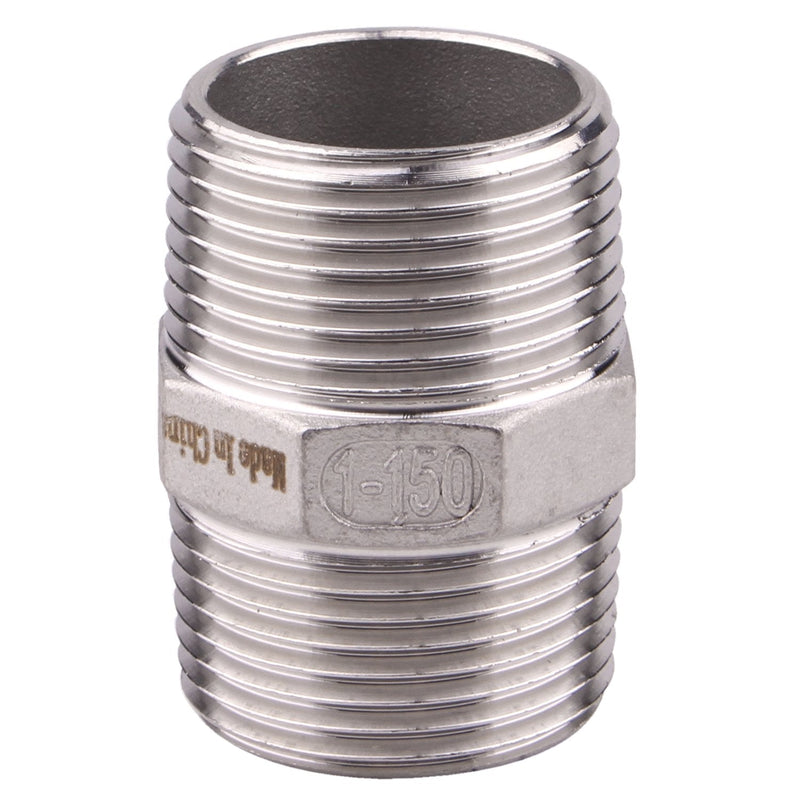 [Australia - AusPower] - Hex Nipple 1 Inch Male NPT - DERPIPE Stainless Steel 304 Threaded Pipe Fitting for Brew Kit, Home Piping Application 1" (pack of 1) 