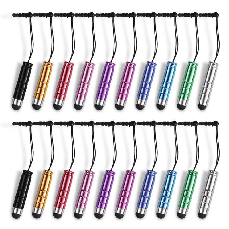 [Australia - AusPower] - homEdge Universal Stylus Pen in Bulk, Set of 20 Packs Portable Stylus Pens with 3.5mm Jack, Compatible with All Device with Capacitive Touch Screen – 10 Color 