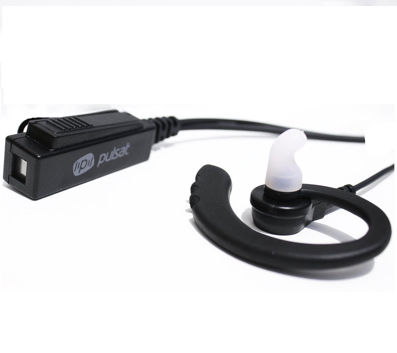 [Australia - AusPower] - Pulsat 2 Pin PTT Mic G Shape Earpiece Headset Compatible with Kenwood Two Prong radios 