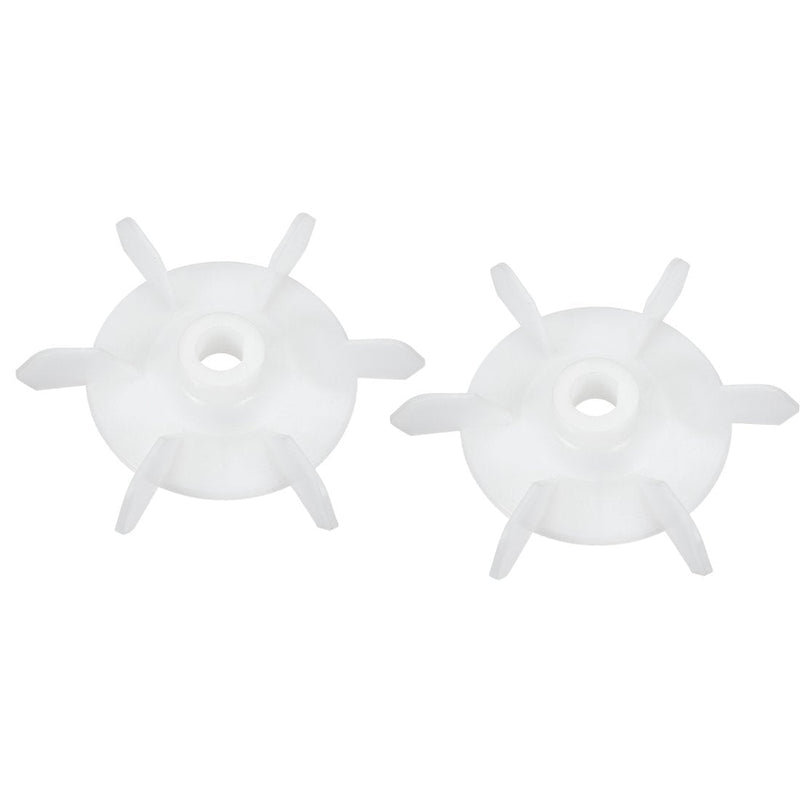 [Australia - AusPower] - uxcell Motor Fan Blade 115mmx14mm D Shape Bore White Engineering Plastic with 6 Vanes 2pcs 