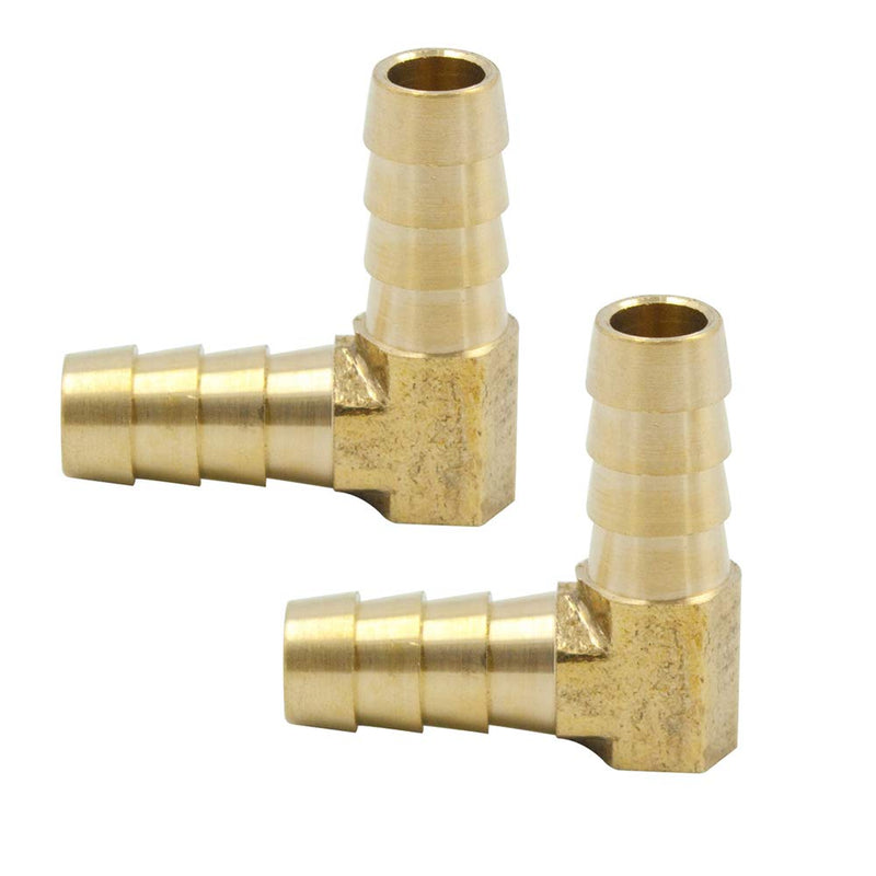 [Australia - AusPower] - Legines Brass Hose Barb Fitting, 90 Degree Barbed Elbow, 1/2" Hose I.D. x 1/2" Hose I.D, Air Water Fuel Oil Gas Connector, 2 pcs 0.5 Inch 