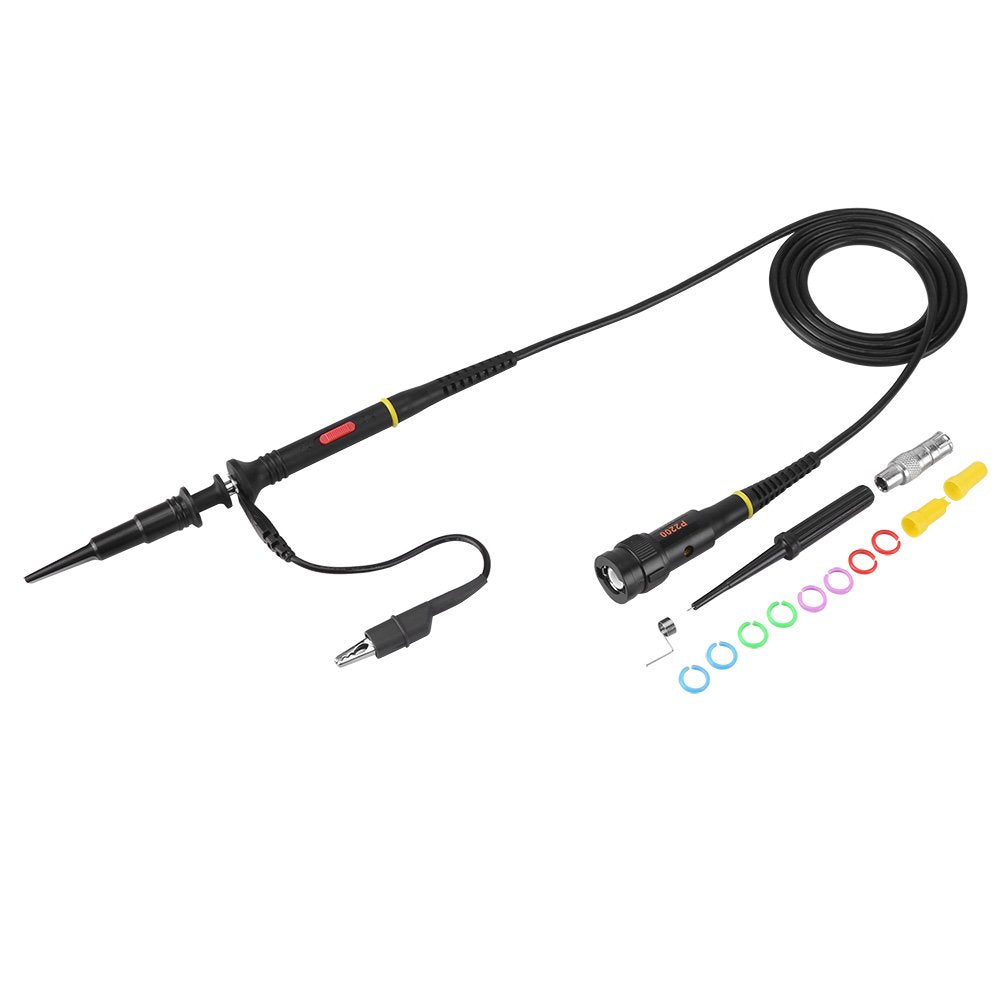 [Australia - AusPower] - 200Mhz Oscilloscope Probe Clip Scope Test BNC End Probe P2200 10X/1X Black with Adjust Tool Kits 