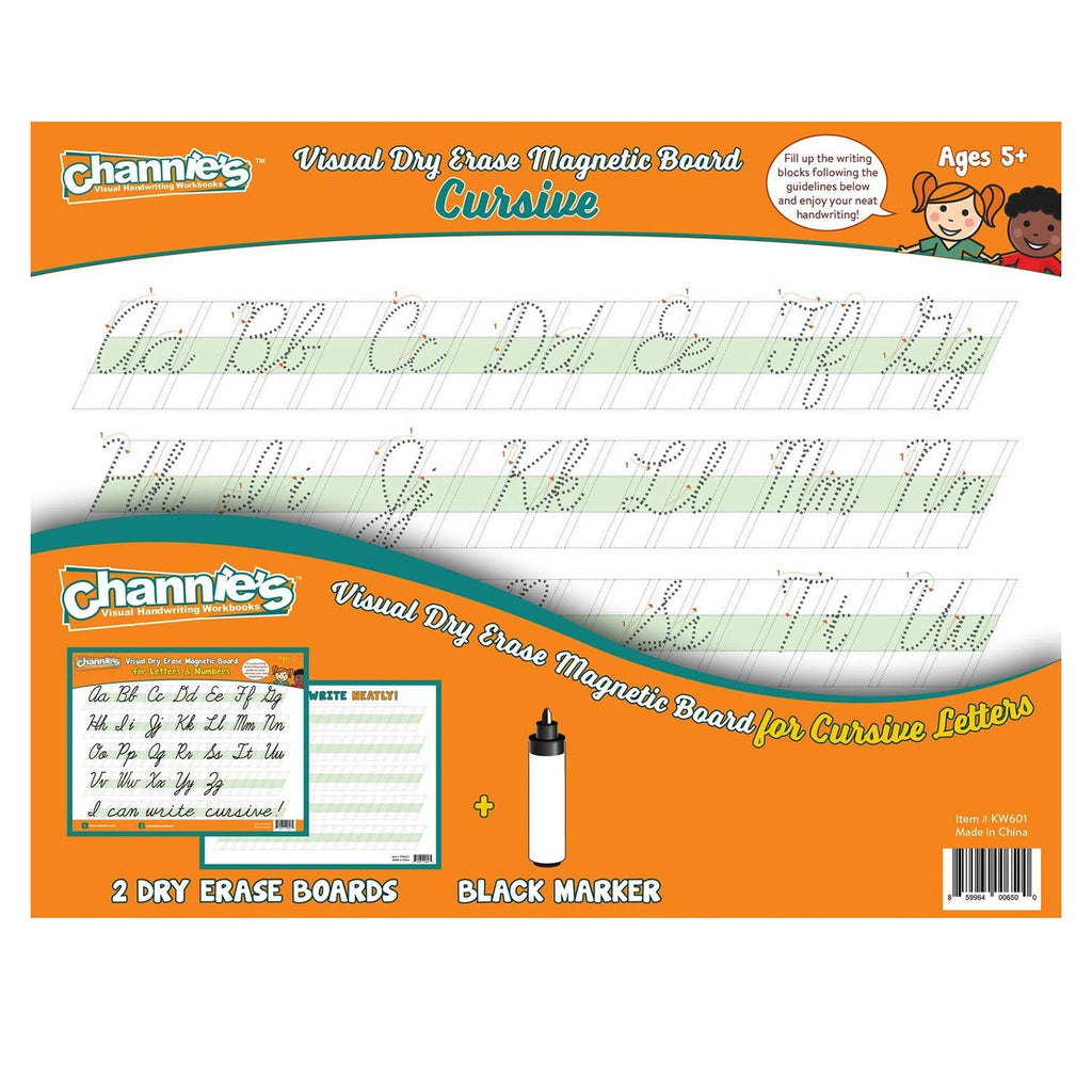 [Australia - AusPower] - Channie's Visual Dry Erase Cursive Magnetic Board 2 Pack 2 Pack Cursive Dry Erase Board 