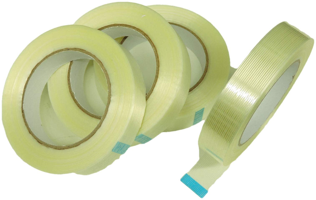 [Australia - AusPower] - 4pk of 1" Filament Strapping Tape 1 in Fiberglass Reinforced Packaging Packing Tape 150 lb Strength 4 Mil x 60 yd 24MM .94 inch 