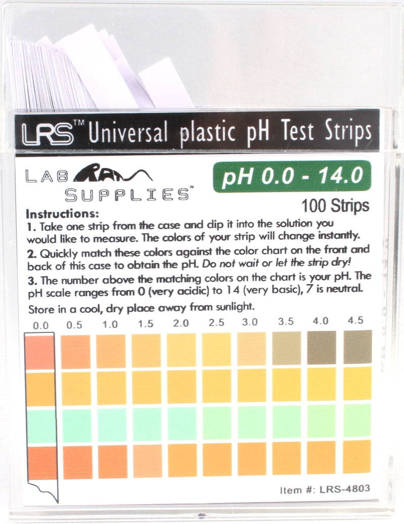 [Australia - AusPower] - Plastic pH Test Strips, Universal Application (pH 0.0-14.0, 0.5 pH Intervals), 100 Strips 