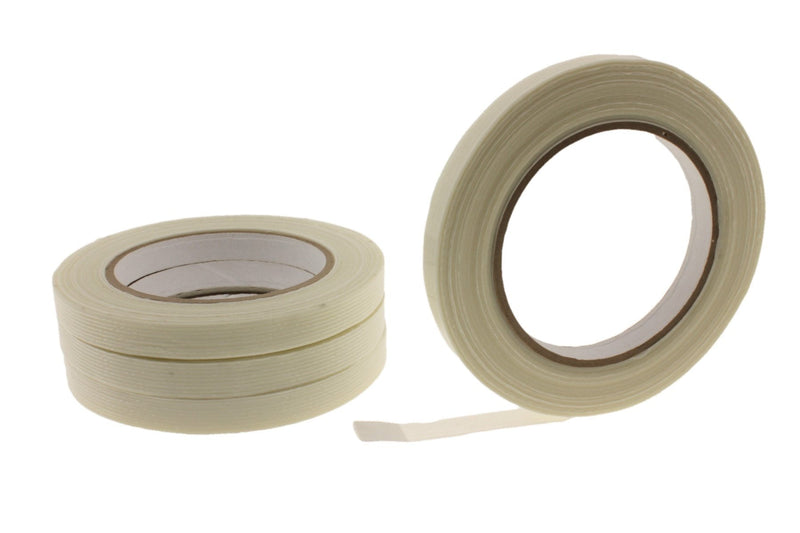 [Australia - AusPower] - 4pk of 1/2" in Fiberglass Reinforced Packing Filament Strapping Tape 4.3 Mil Thickness 125 lb Break .5 inch 12 MM x 60 yd 
