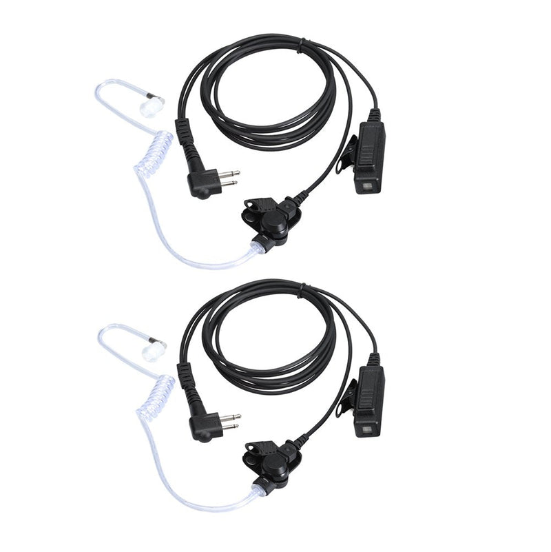 [Australia - AusPower] - Earpieces for Motorola Walkie Talkies with Mic 2 Pin Acoustic Tube Headset and PPT for CP200 GP2000 XU1100 PRO1150 MU12 (2 Pack) 