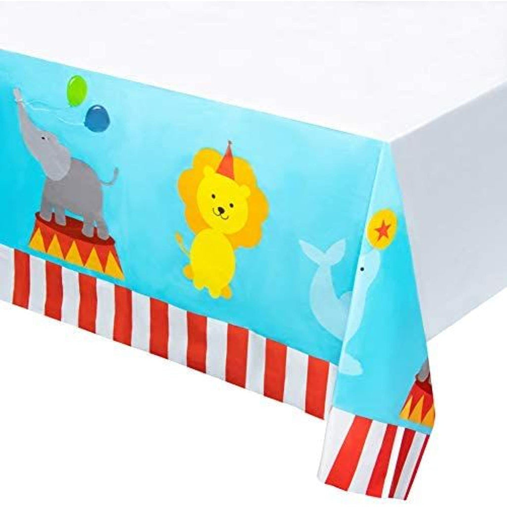 [Australia - AusPower] - Circus Plastic Tablecloth - 6-Pack 54 x 108 Inch Disposable Table Cover, Fits Up to 8-Foot Long Tables, Circus Themed Party Decoration Supplies, 4.5 x 9 Feet 