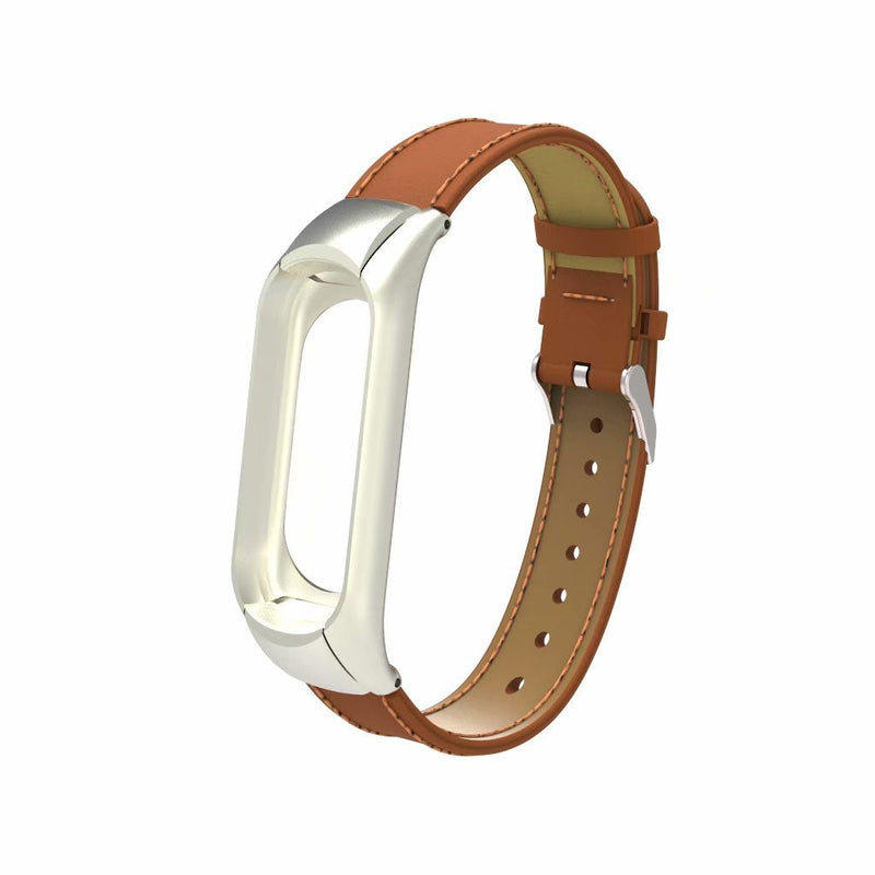 [Australia - AusPower] - VANLUCKY-Mi Band3/Mi Band 4 Strap Band Replacement,Leather Bracelet Strap Band for XIAOMI Band 3/4 Smart Watch Accessories(No Tracker) brown 
