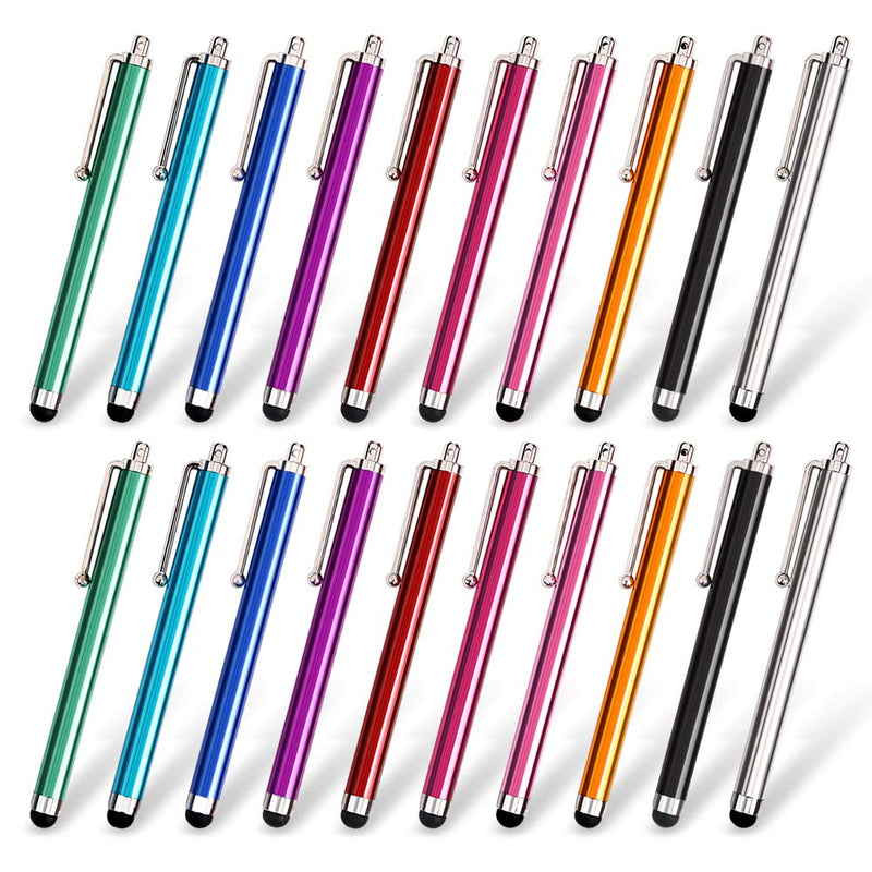 [Australia - AusPower] - homEdge Stylus Set of 20 Pack, Universal Capacitive Touch Screen Stylus Compatible with iPad, iPhone, Samsung, Kindle Touch, Compatible with All Device with Capacitive Touch Screen – 10 Color 