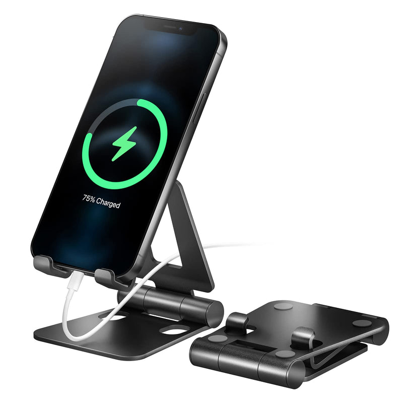 [Australia - AusPower] - Nulaxy A4 Cell Phone Stand, Fully Foldable, Adjustable Desktop Phone Holder Cradle Dock Compatible with Phone 11 Pro Xs Xs Max Xr X 8, iPad Mini, Nintendo Switch, Tablets (7-10"), All Phones BLACK 