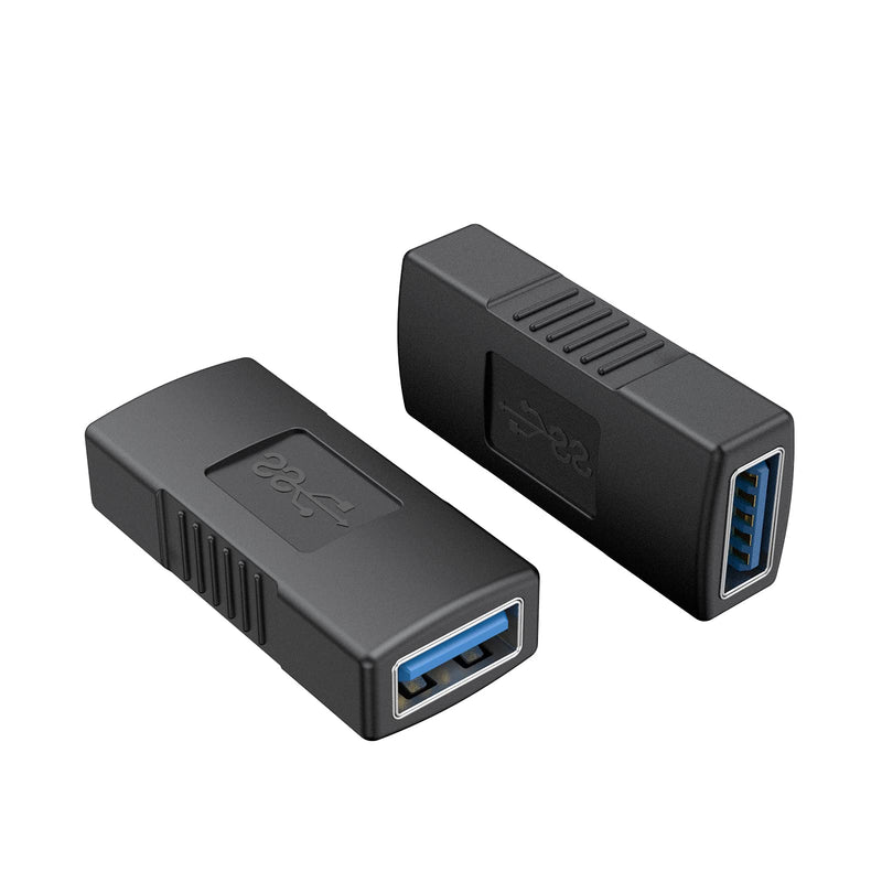 [Australia - AusPower] - USB 3.0 Coupler, CableCreation 2 Pack USB 3.0 Type A Female to Female Extension Adapter, USB to USB Adapter, Black 