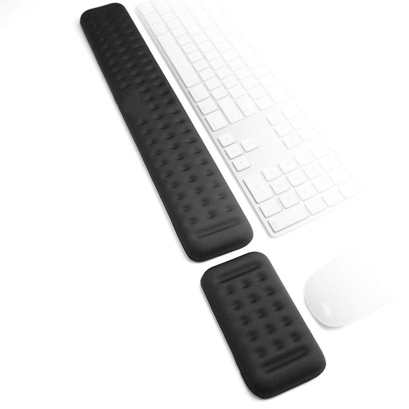 [Australia - AusPower] - Keyboard and Mouse Wrist Rest Set Gaming Memory Foam Ergonomic Hand Palm Rest Support for Computer, PC, Laptop, Mac Typing and Wrist Pain Relief and Repair (17.3 Inch, Black) 
