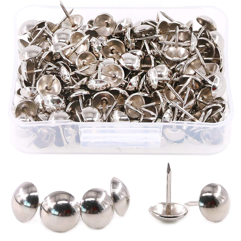 [Australia - AusPower] - Hilitchi 200-Pieces 7/16''(11mm) Silver Antique Tacks Nail Pins Upholstery Nail Tacks Furniture Thumb Tack Pins Assortment Kit (Silver) 