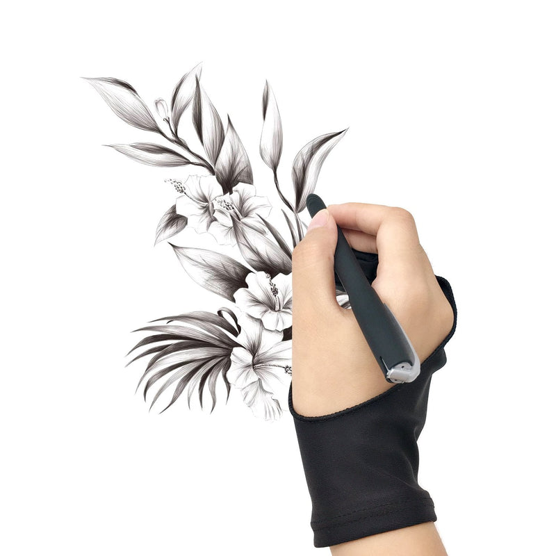 [Australia - AusPower] - Honbay 2PCS Unisex Black Tablet Drawing Glove Artist Glove for Light Box, Graphic Tablet, Pen Display and iPad Pro Pencil 