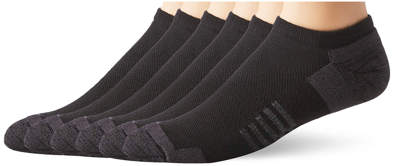 [Australia - AusPower] - Amazon Essentials Men's 6-Pack Performance Cotton Cushioned Athletic No-Show Socks 6-12 Black 