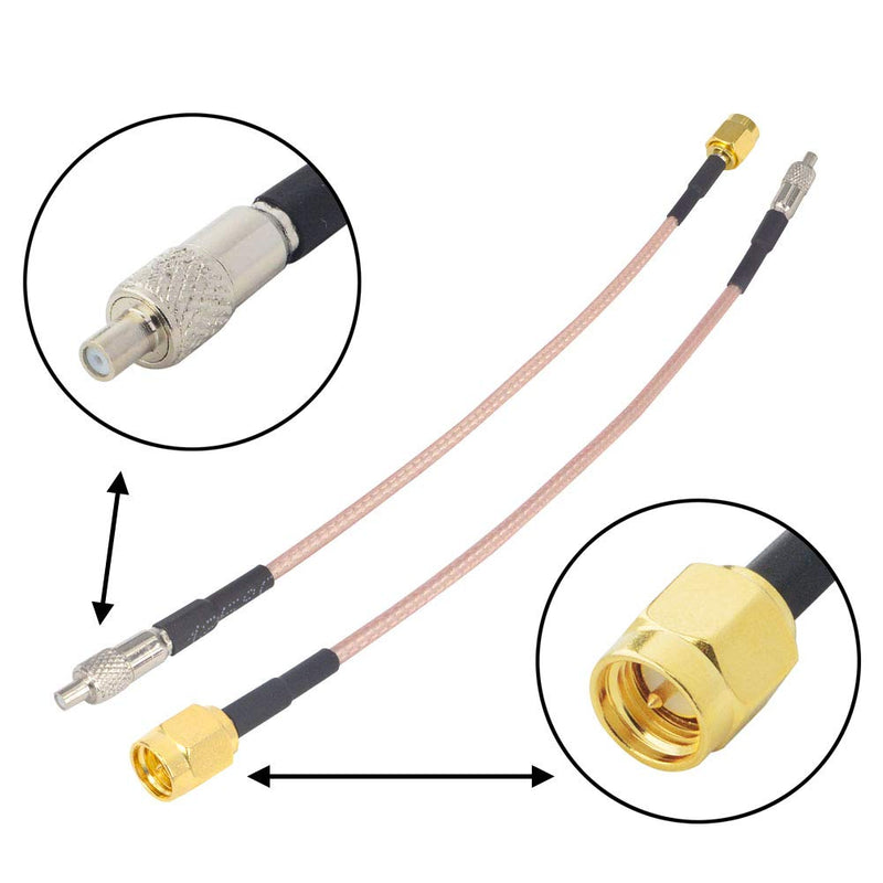 [Australia - AusPower] - Boobrie SMA to TS9 Coaxial Cable RF Coax Adapter Cable SMA Male to TS9 Female Straight Connector Jumper Cable RG316 Extension Cable Low Loss Antenna Cable 5.9 Inch Pack of 2 