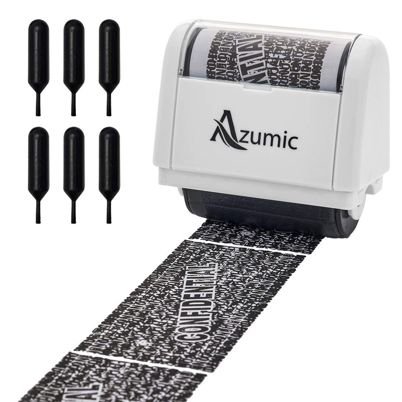 [Australia - AusPower] - Identity Theft Protection Roller Stamp 6 Pack Refills - Confidential Address Blocker Anti Theft Prevention Stamps - by Azumic White 