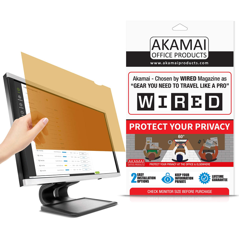 [Australia - AusPower] - 22 inch Computer Privacy Screen (16:10) - Glossy Gold Security Shield - Desktop Monitor Covers - UV Blue Light Filter by Akamai (22.0 inch Diagonally Measured, Gold) 22.0" WIDESCREEN (16:10) Gold Privacy 