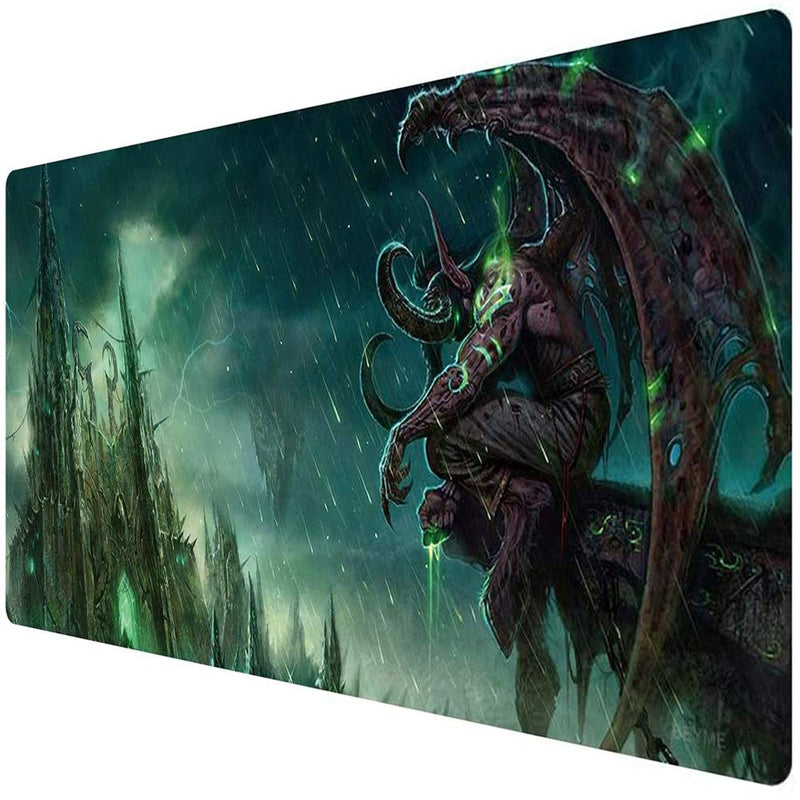 [Australia - AusPower] - Bimor Extended Gaming Mouse Mat / Pad - Large, Wide (Long) Custom Professional Mousepad, Stitched Edges, Ideal for Desk Cover, Computer Keyboard, PC and Laptop (90x40 Illidan Stormrage14) 90x40 Illidan Stormrage14 