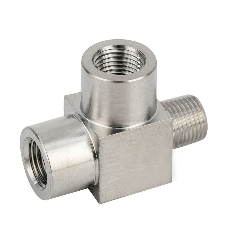 [Australia - AusPower] - Metalwork 304 Stainless Steel Pipe Fitting, Street Tee, Male Run Tee, 1/8" NPT Male x 1/8" NPT Female x 1/8" NPT Female, 1 Pc 