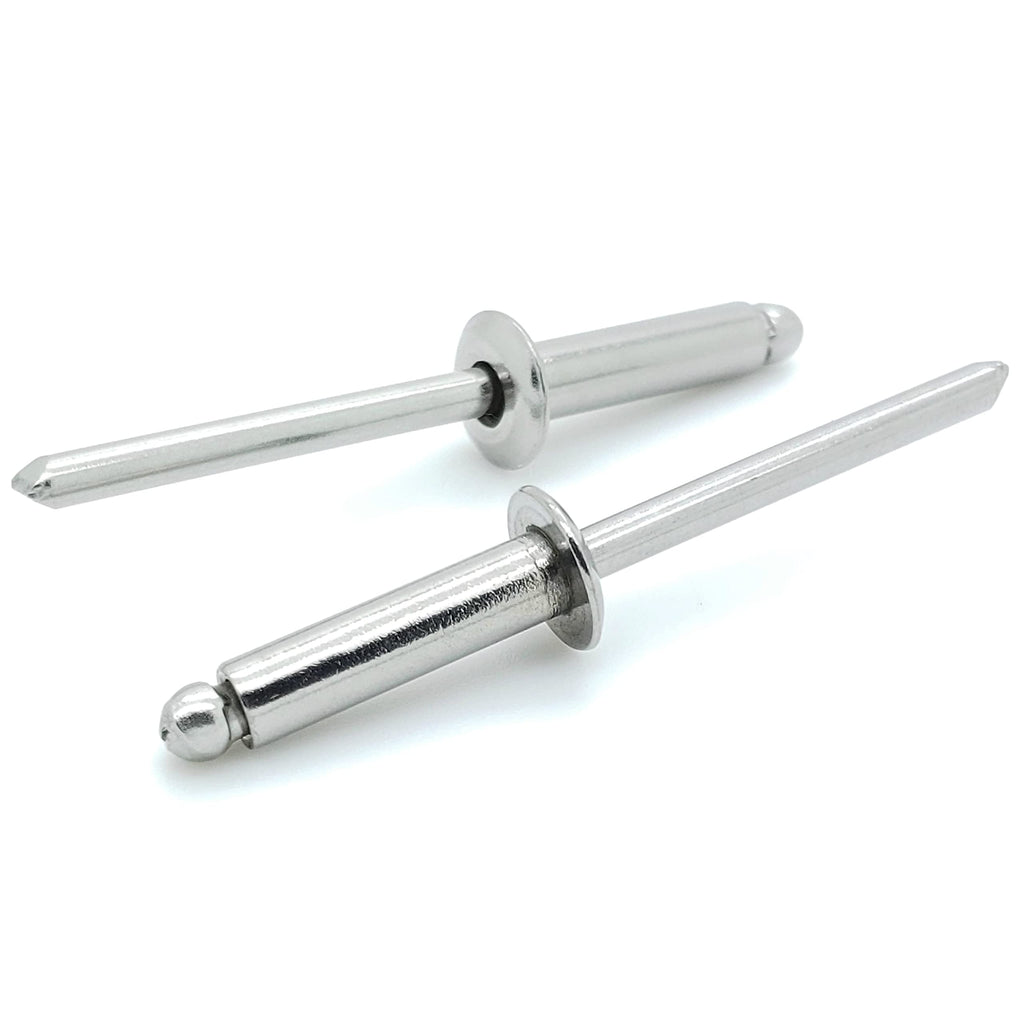[Australia - AusPower] - 100 Qty 304 Stainless Steel Blind Rivets (#6-8) 3/16" Diameter x 1/2" Grip (BCP181) 
