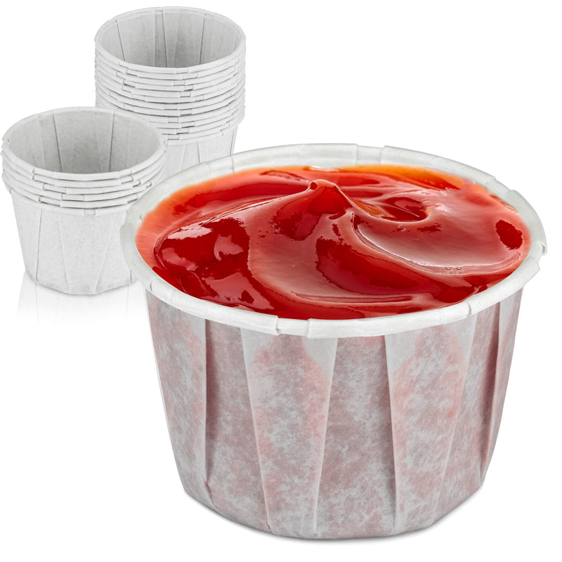 [Australia - AusPower] - [500 Pack] 2 oz Treated Paper Souffle Portion Cups for Condiments Samples Measuring Jello Shots Sauce Disposable Cup - White 