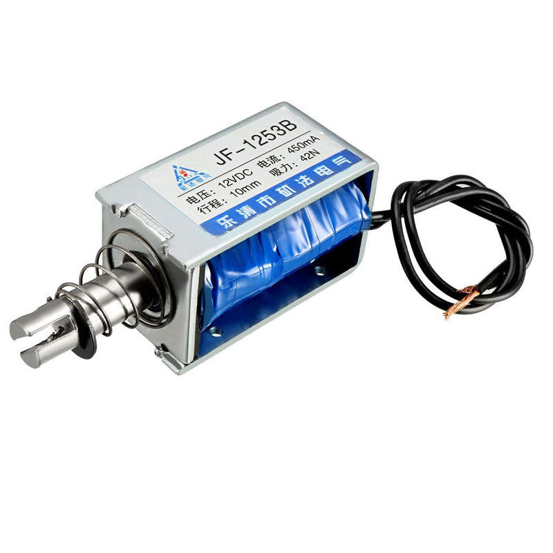 [Australia - AusPower] - uxcell DC 12V 42N 10mm Stroke Pull Push Type Open Frame Solenoid Electromagnet Linear Motion JF-1253B 