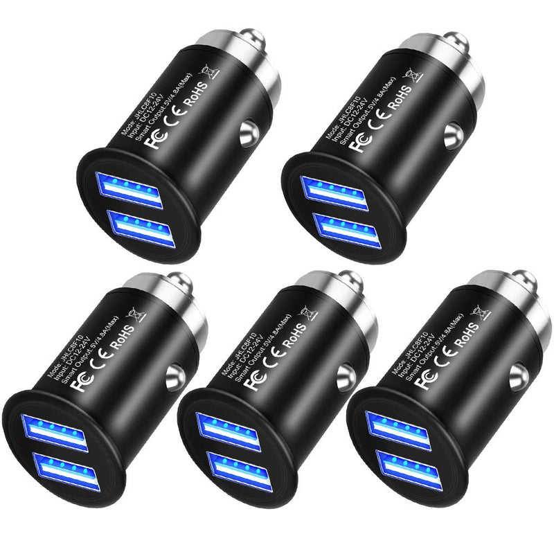 [Australia - AusPower] - USB Car Charger[5-Pack],Bralon 24W/4.8A Metal 2 USB Fast Car Charger Compatible with iPhone 11 Pro Max/Xs Max/X/8,Galaxy Note S10 9 8 and More 