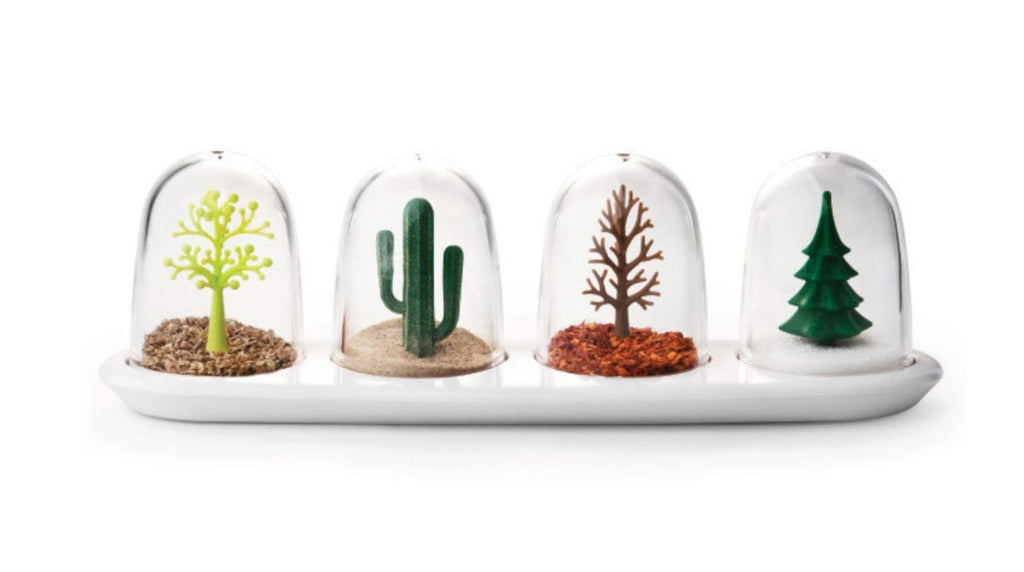 [Australia - AusPower] - Kitchen Seasoning Jar with Tray, Seasoning Shaker, Four Seasons Design, 4 in 1 