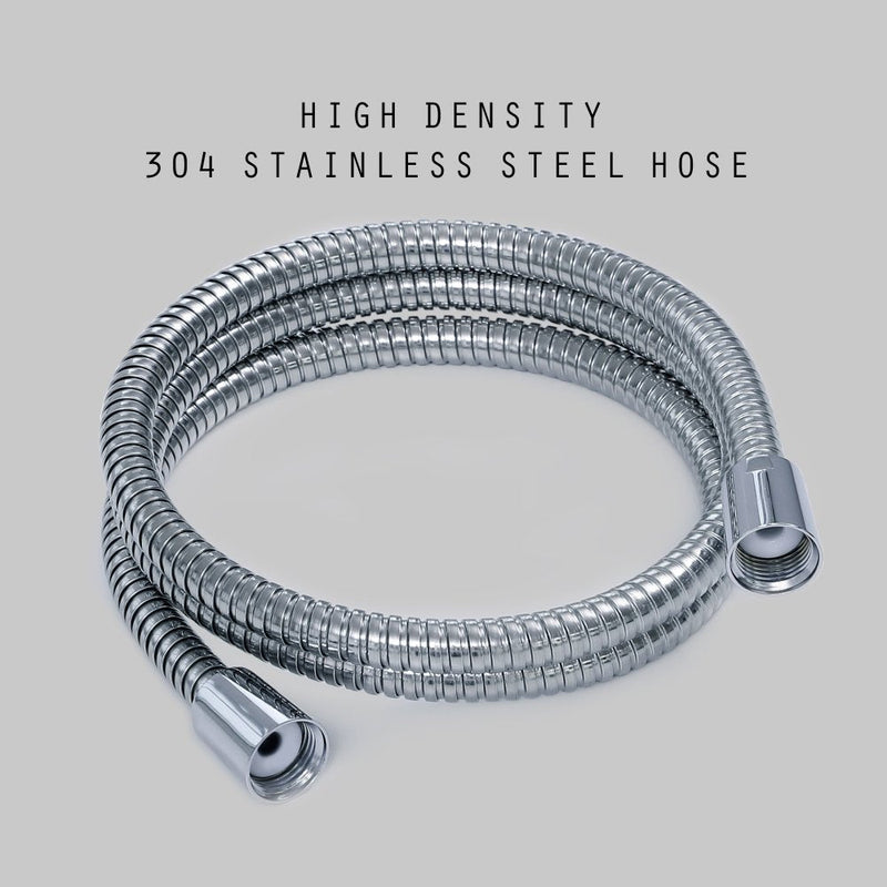 [Australia - AusPower] - 60-inch Shower Hose Replacement, 304 Stainless Steel Hand Held Shower Hose Chrome With Brass Fitting (60-inch, Chrome) 60 Inch 