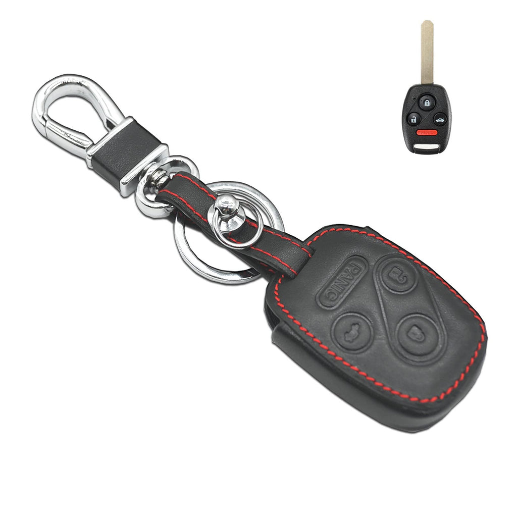 [Australia - AusPower] - MECHCOS Compatible with fit for Honda 3+1 Panic Buttons CRV Accord Civic Polit Remote Control Leather Smart Keyless Entry Remote Control Key Fob Cover Pouch Bag Jacket Case Protector Shell 