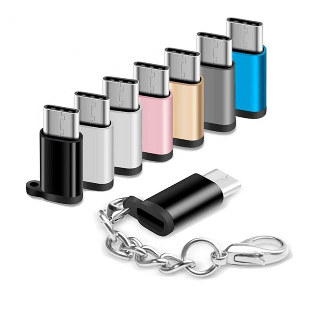 [Australia - AusPower] - USB Type C Adapter 8 Pack Micro USB Female to USB C Male Connector Android Charger Cable Converter with Keychain Fit Samsung Galaxy S10 S9 S8 Plus S9+ S8+ Note 10+ 10 9 8 LG V40 V30 V20 G7 G6 G5 Moto 