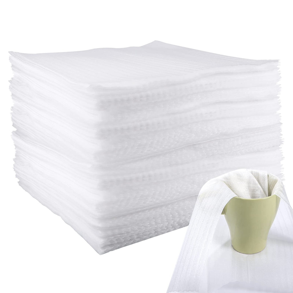 [Australia - AusPower] - AIEX 12 x 12 Inches (100 Count) Cushioning Foam Wrap Sheets Moving Supplies Packing Cushion Foam Packing Material for Dishes, Plates, Glasses, Vases, Cups, All Purpose Protection, Storage(Ultra Thin) 